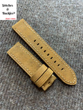 22/22mm Suede Brown Calf Leather Watch Strap