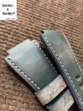24/24mm Handmade Blue Camo Calf Leather Strap for Bell & Ross 01/03 Models