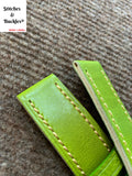 22/22mm Bright Green Calf Leather Watch Strap