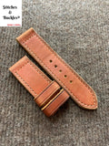 26/26mm Vintage Distressed Handmade Red Calf Leather Watch Strap