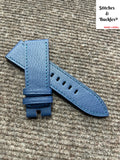 24/22mm Handmade Blue Alran Leather Strap