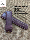 28/24mm Purple Calf Leather Watch Strap for All Sevenfriday Models