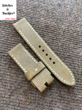 24/24mm Handmade Vintage Brown Calf Leather Strap