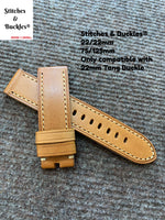 22/22mm Light Tan Brown Calf Leather Watch Strap