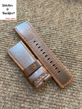 28/24mm Handmade Distressed Brown Calf Leather Strap for All Sevenfriday Models