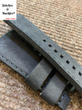 28/24mm Handmade Suede Black Calf Leather Strap for All Sevenfriday Models