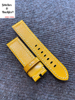 22/22mm Yellow Calf Leather Watch Strap