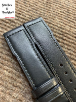 20/18mm Black Calf Leather Strap for IWC Mark 16/17/18/19 Pilot Models