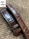 20/18mm Burgundy Alligator Embossed Calf Leather Strap for IWC Mark 16/17/18/19 Models