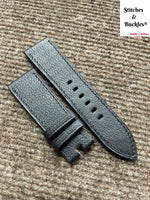24/22mm Handmade Black Alran Leather Strap