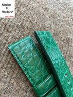 26/26mm Handmade Genuine Green Alligator Watch Strap