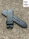 24/22mm Handmade Black Alran Leather Strap