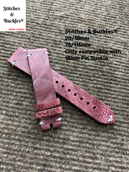 20/18mm Vintage Red Calf Leather Strap