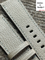 24/22mm Handmade Grey Alran Leather Strap