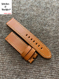 22/22mm Tan Calf Leather Watch Strap
