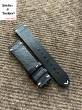 20/18mm Vintage Black Calf Leather Strap