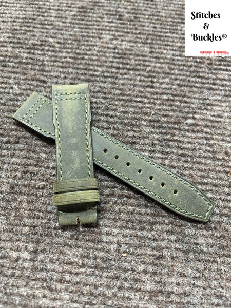 20/18mm Military Green Calf Leather Strap