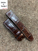 20/18mm Burgundy Alligator Embossed Calf Leather Strap for IWC Mark 16/17/18/19 Models