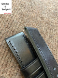 26/26mm Black Calf Leather Watch Strap