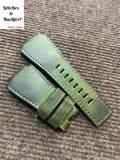 24/24mm Handmade Green Calf Leather Strap For Bell & Ross 01/03 Models