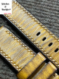23/23mm Vintage Handmade Tan Brown Calf Leather Strap for Tudor Black Bay Bronze Models