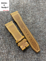 21/18mm Vintage Brown Calf Leather Watch Strap for IWC 3717 / 3777 Pilot Chronograph Models