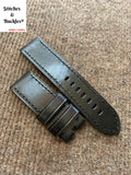 26/26mm Black Calf Leather Watch Strap