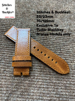 23/23mm Vintage Brown Calf Leather Strap for Tudor BlackBay Bronze Models