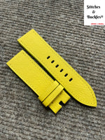 24/22mm Handmade Yellow Alran Leather Strap