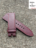 24/22mm Handmade Burgundy Alran Leather Strap