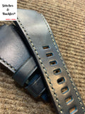 24/24mm Handmade Blue Calf Leather Strap For Bell & Ross 01/03 Models