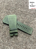 24/24mm Military Green Calf Leather Strap for Bell & Ross BR01/03 Models
