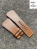 24/24mm Tan Brown Calf Leather Strap for Bell & Ross BR01/03 Models
