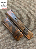 28/24mm Dark Brown Camo Calf Leather Watch Strap for All Sevenfriday Models