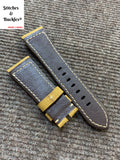 26/22mm Light Brown Suede Calf Leather Strap For Panerai Radiomir & 47mm Luminor/Submersible