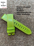 22/22mm Bright Green Calf Leather Watch Strap