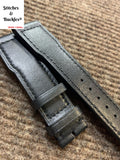 21/18mm Black Calf Leather Strap for IWC 3717/3777 Pilot Chronograph